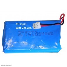 Аккумулятор Li-pol 52*34*50 3,7V 600mAh разъем PH 2pin шаг 2.0 мм.