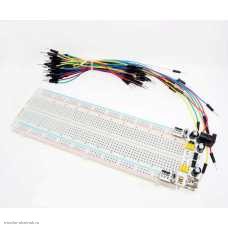 Макетная плата MB102 + миниатюрный модуль питания DC/USB A ARD-031 + 65 джамперов