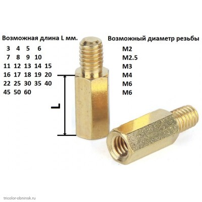 Стойка мама-папа M2.5 L=15 мм