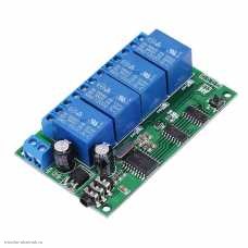 Датчик тонального сигнала DTMF телефона MT8870 декодер + 4 реле 12VDC AD22B04