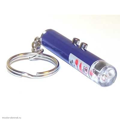 Брелок мини с кольцом 1LED + лазер (3*AG3) NG-9618