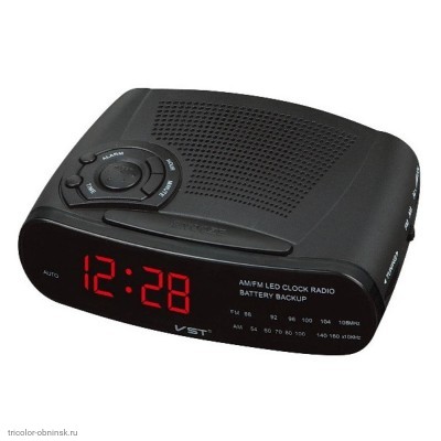 Часы электронные VST-906-1 (будильник) питание 220v красный FM/AM радиоприемник