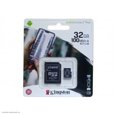 SDHC-карта 32GB Kingston micro HC Class 10 UHS-I U1 Canvas Select Plus (до 100MБ/с) с адаптером