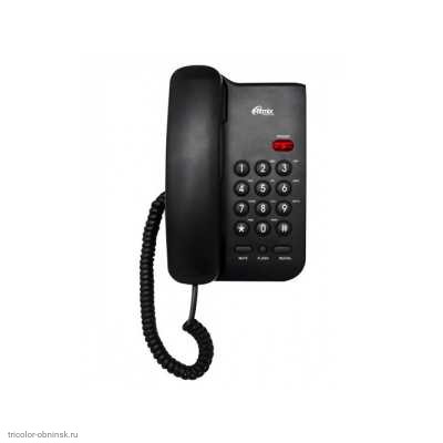 Телефон проводной RITMIX RT-311. Импульс/тон. Регулировка громкости входящего звонка. Черный