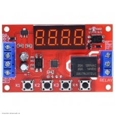 Модуль реле задержки времени (таймер) цифровой 4 кнопки 4 разряда 12VDC 0-999 мин. 32 режима