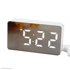 Часы электронные OS-001/6 (белый) (календарь,будильник,термометр)