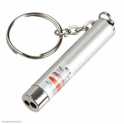 Брелок мини с кольцом 1LED + лазер (3*AG3) BN201
