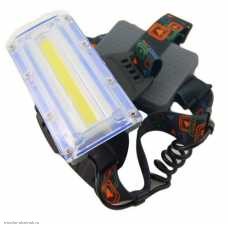 Фонарь налобный W607 (COB LED/3*18650 внешний отсек/micro USB-B/3 режима)