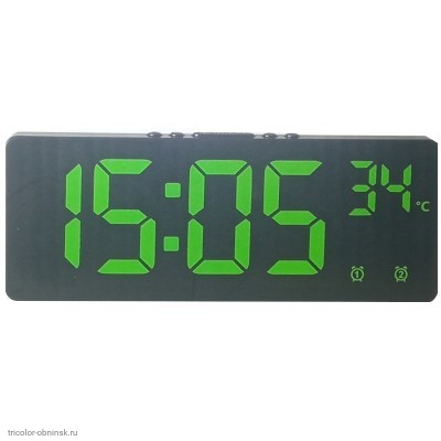 Часы светодиодные настенные Космос X6631 multi color с термометром резервное питание 3хLR3 два будильника