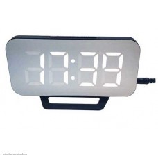 Часы электронные DS 3625L-6 (календарь, будильник,термометр) питание от USB белый