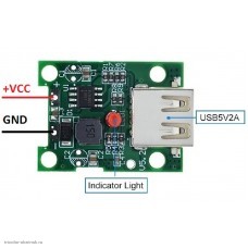 Датчик Solar понижающий преобразователь-стабилизатор для солнечной батареи 6-20V в USB 5V 2A