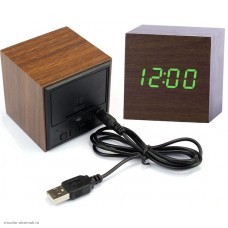 Часы электронные VST-869-4 (зеленый яркий) (термометр, календарь, будильник)