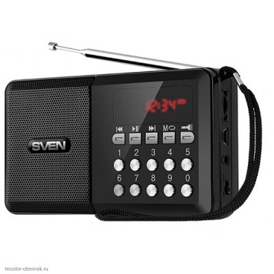 Радиоприемник SVEN PS-60 (3*R6/BL-5C/FM/USB/SD/фонарь)