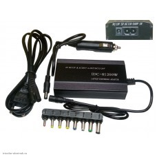 Универсальный БП д/ноутбука 200W (12-24В /8 разъемов/USB 1000мА) 220V + прикуриватель