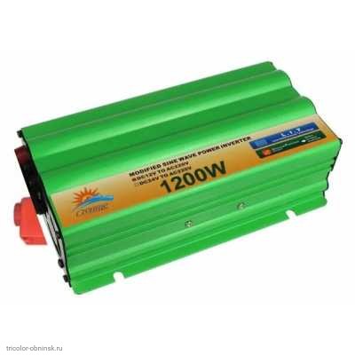 Инвертор 12-220 1200 Вт (с USB 1.0А) Солнце