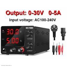 Лабораторный источник питания 3005 (30В 5А ) 2xLED многооборотные регуляторы (импульсный)