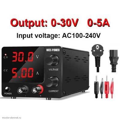Лабораторный источник питания 3005 (30В 5А ) 2xLED многооборотные регуляторы (импульсный)