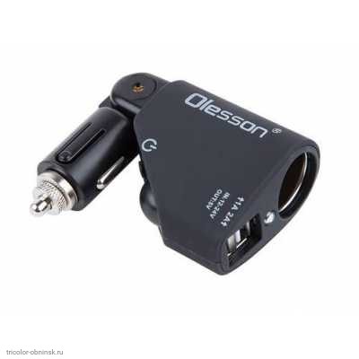 АЗУ 2xUSB 2000mA + гнездо прикуривателя, поворотное
