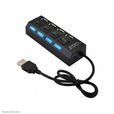 USB 2.0 Hub на  4 порта с выключателями Premier