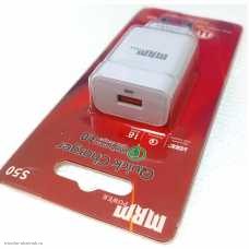 СЗУ 1xUSB 3100мА Quick Charge 3.0 (5В 3.0А/9В 1.8А/12В 1.5А) MRM MR-S50 белый