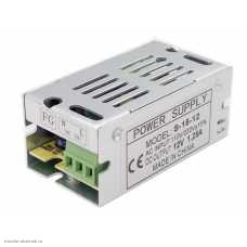 Блок питания для светодиодной ленты IP20 12v 15w металл. кожух