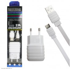 СЗУ 2xUSB 2000mA + кабель 1m {White} USB-C