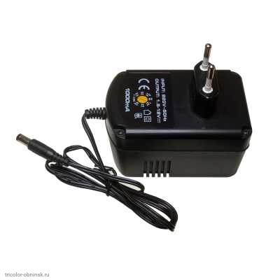 AC-AC адаптер  1.0А  3.7V - 14V с переключателем штекер 5.5х2.1