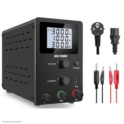 Лабораторный источник питания 3010 R-SPS3010D ЖКИ USB (30В 10А ) многооборотные регуляторы (импульсный)