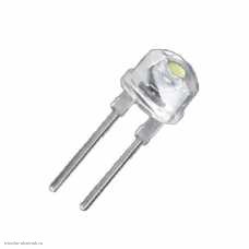 Светодиод № 55 8мм 6500K 0.5w 2,8-3,0v белый яркий