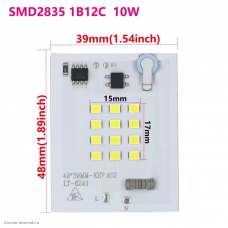 Модуль LED 10w AC U=100-220V; белый холодный 900Lm; 6000-6500°K; 120°; I=0,A