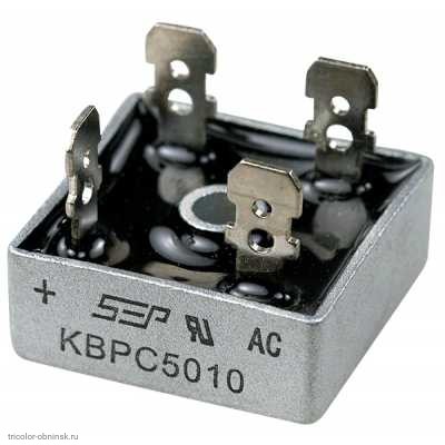 Мост диодный KBPC 5010 50а 700в горизонт плоские выводы