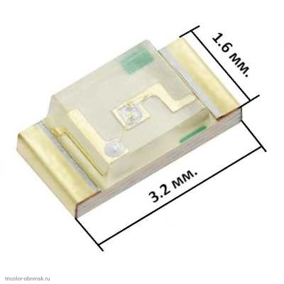Светодиод smd 1206  1,6 - 2.0V красный