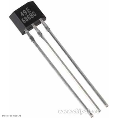 Датчик Холла SS49E (OH49E) TO-243AA; U=5V; Iout=7mA; аналоговый; T=-40°C - +150°C