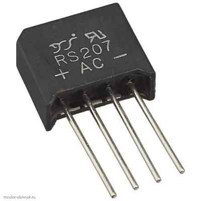 Мост диодный RS207 (KBP210) 2а 700в вертикал