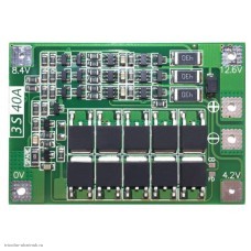 BMS контролер 3S 12.6V 20A защита от разряда 2.5V, перезаряда 4.2V, балансировка R=430, перегрузка 40А