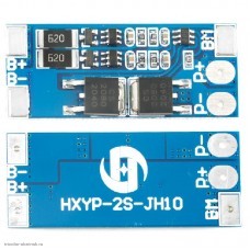 BMS контролер 2S 8.4V 8A защита от разряда 2.5V, перезаряда 4.2V, балансировка R=620, перегрузка 15A