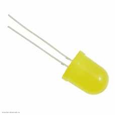 Светодиод № 43 10мм 2,1-2,5v желтый матовый длинные выводы