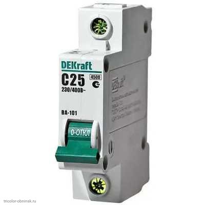 Выключатель автоматический 1-х полюсный  25А 4.5кА (С) DEKraft 11056DEK (ВА-101) (Schneider Electric)