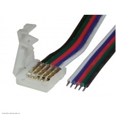 Коннектор питания 10мм 5pin для RGB лент с проводом 15 см.
