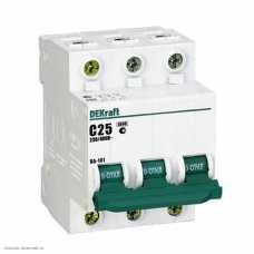Выключатель автоматический 3-х полюсный 25А 4.5кА (С) DEKraft 11080DEK (ВА-101) (Schneider Electric)