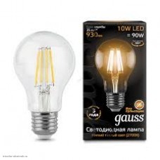 Лампа филаментная Gauss LED E27 A60 10w 2700K 930лм 220v (стекло)