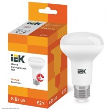 Лампа LED E27 R63 8Вт 3000К 720лм 220v теплый белый рефлекторная IEK