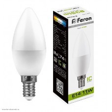 Лампа LED E14 C35 11Вт 4000K 935лм 220В Feron