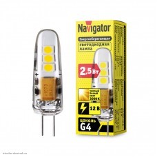 Лампа LED G4 JC 2.5Вт 3000К 170лм 12 В Navigator