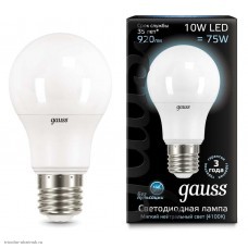 Лампа с шаговой регулировкой Gauss Black LED E27 A60 10w 4100K 920лм 220v