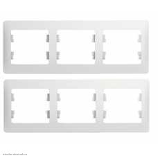 Рамка 3-м Glossa Schneider Electric белый