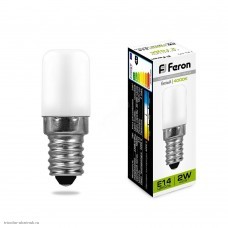 Лампа LED E14 2Вт 4000K 160лм 220В Feron белый для холодильников