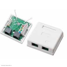 Комбинированная розетка накладная RJ-11+RJ-45 (6P4C+8P8C)