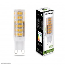 Лампа Feron LED G9 JDC 7Вт 4000К 580лм 220В (LB-433)