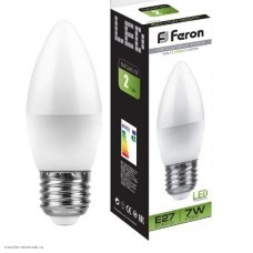 Лампа LED E27 C35 7w 4000K 580лм 220v Feron